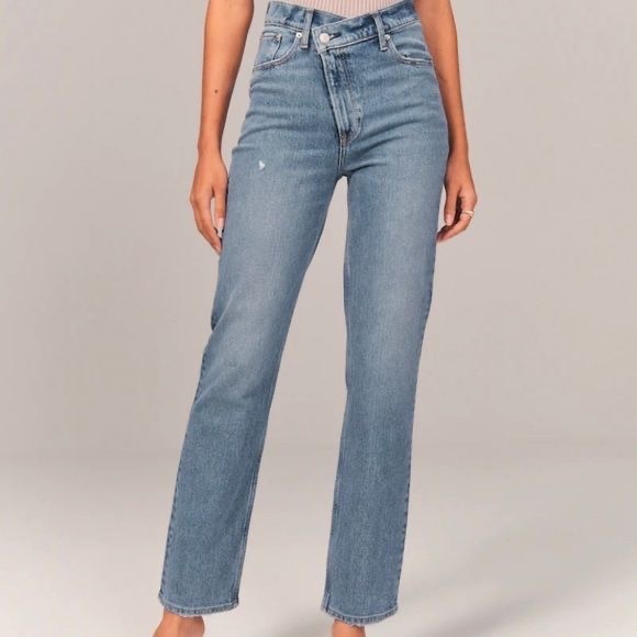 Abercrombie & Fitch 90s Straight Ultra High Rise Jeans | Medium Wash | Size 0/25 - Picture 6 of 6